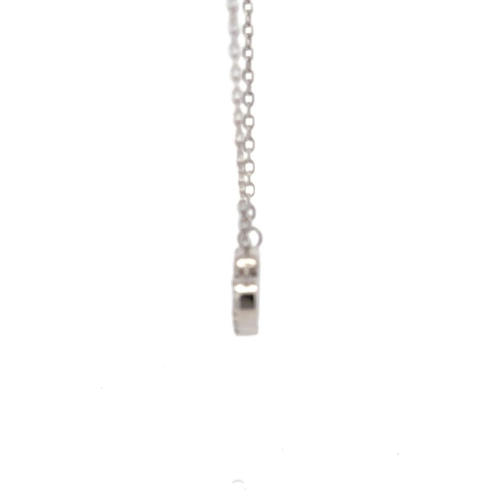 925 Sterling Silver Necklace 17 inches Chain White Mother of Pearl Cubic Zirconi - Picture 5 of 9